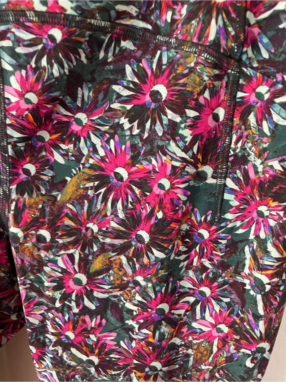 lululemon athletica Floral Print Leggings in Pink, Green, Black